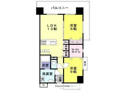 キャメロットリブ(2LDK/7階)の間取り写真