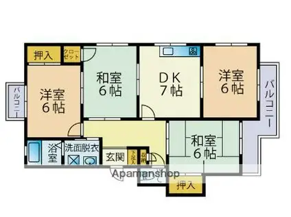 メゾン八木(4DK/3階)の間取り写真