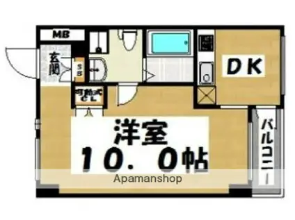 KDXレジデンス西新(1DK/4階)の間取り写真