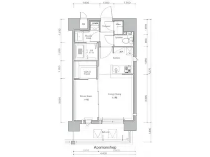 ネストピア大濠公園駅前2(1LDK/9階)の間取り写真