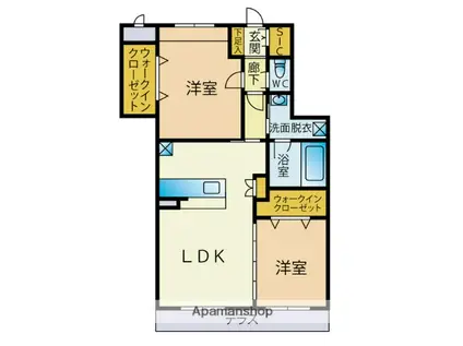 SELECT HARA(2LDK/1階)の間取り写真