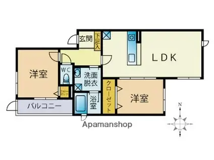 キーベル(2LDK/2階)の間取り写真