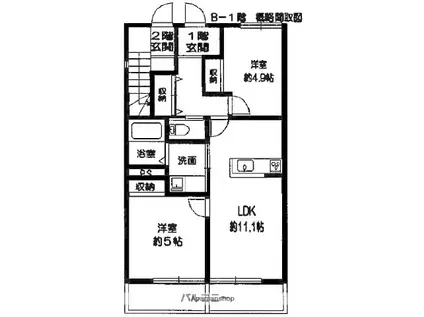 アニィ重留B(2LDK/2階)の間取り写真