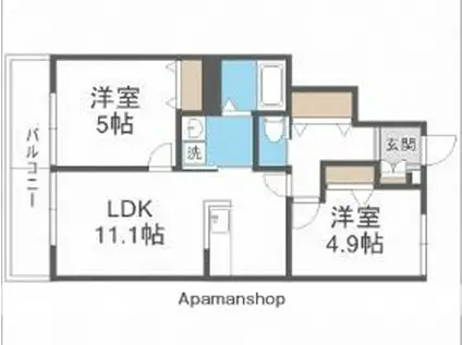 アニィ重留B(2LDK/1階)の間取り写真