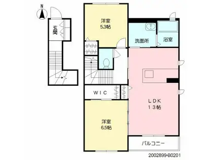 プルミエール A棟(2LDK/2階)の間取り写真