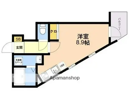 サンライトⅠ(ワンルーム/8階)の間取り写真