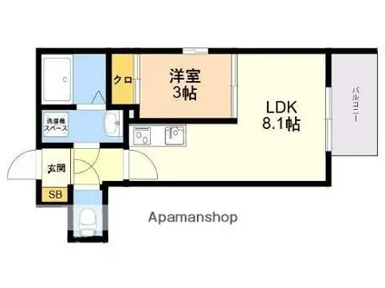 サンライトⅠ(1LDK/8階)の間取り写真