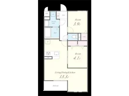 SPREAD HILLS K(2LDK/3階)の間取り写真