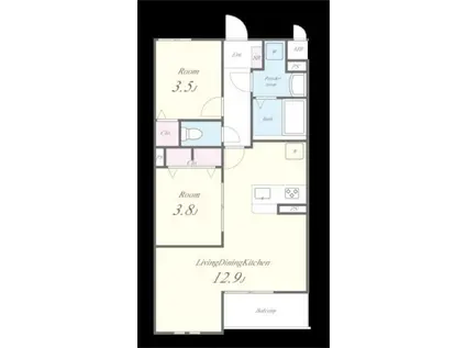 SPREAD HILLS K(2LDK/1階)の間取り写真