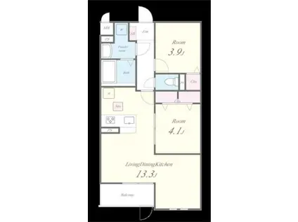 SPREAD HILLS K(2LDK/1階)の間取り写真