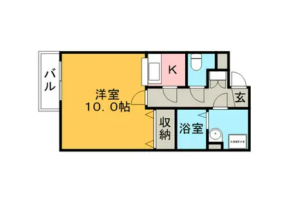 ポラリス弐番館(1K/1階)の間取り写真