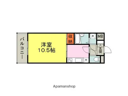 アザレアハイツ和泉野(1K/3階)の間取り写真