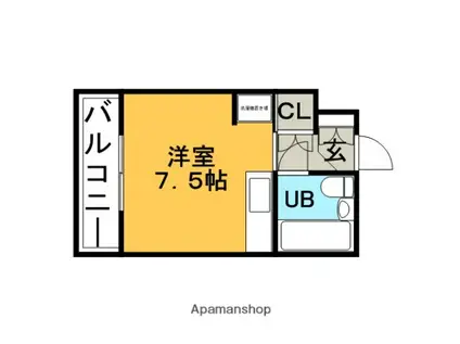 コーポラスVB(ワンルーム/6階)の間取り写真