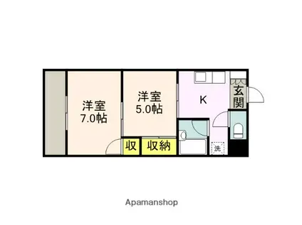 アドバンス弐番館(2K/3階)の間取り写真