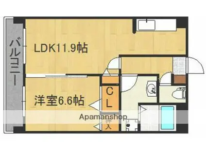 EKビル(1LDK/1階)の間取り写真