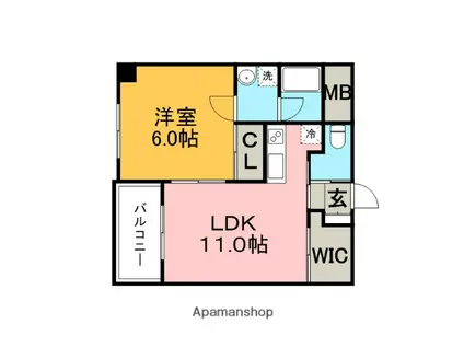 スカル梅満(1LDK/7階)の間取り写真