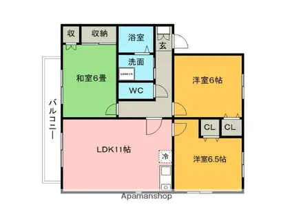 パークアベニュー(3LDK/1階)の間取り写真