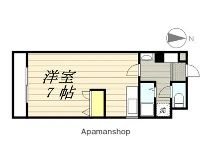 ガーデンハイツ朝妻(ワンルーム/1階)の間取り写真
