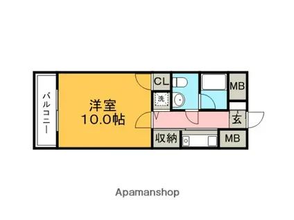 ローズガーデンⅠ(1K/11階)の間取り写真