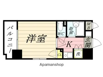 ダイナコート久留米レジックス(1K/9階)の間取り写真