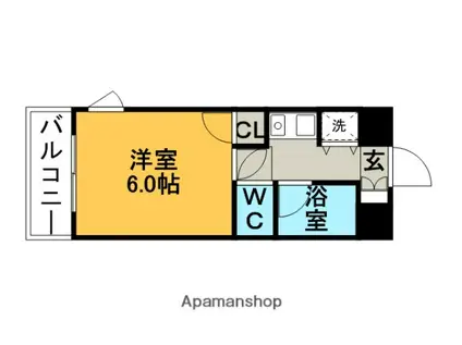 ダイナコート久留米レジックス(1K/5階)の間取り写真