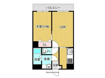アーニスト新合川(1LDK/4階)の間取り写真