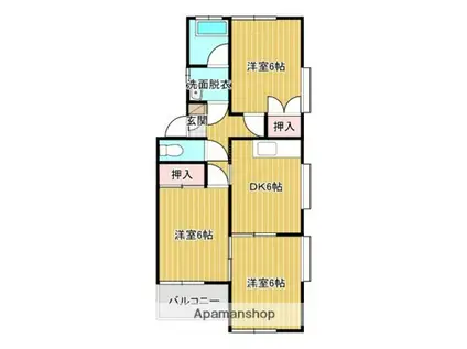 高良内コーポ(3K/1階)の間取り写真