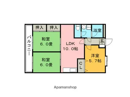 ライトハウス(3LDK/1階)の間取り写真