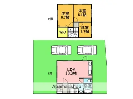 久留米南タウンハウス(3LDK)の間取り写真