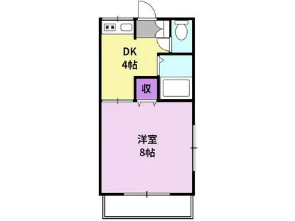 アザレアハイツ蒲池(1DK/4階)の間取り写真