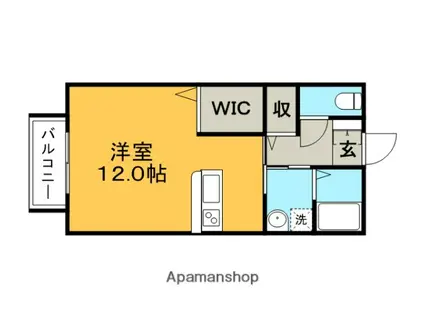 ヴィブレカプチーノ(ワンルーム/1階)の間取り写真