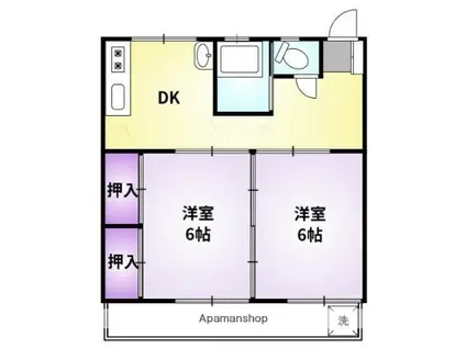 レイクヒルYS(2DK/4階)の間取り写真