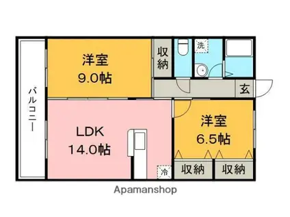 メゾン・アンティム(2LDK/2階)の間取り写真