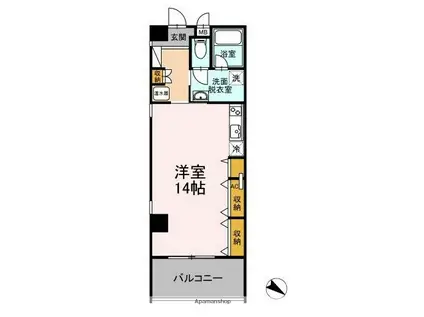 ザ・ライフ南久留米スタイル(ワンルーム/2階)の間取り写真