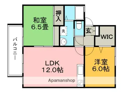 ファミーユシャトー(2LDK/2階)の間取り写真