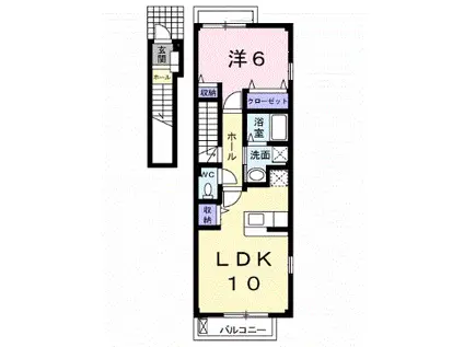 ライツェント・ハオス(1LDK/2階)の間取り写真