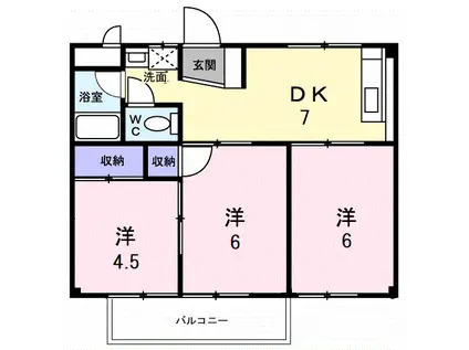 早津崎コーポ(3DK/2階)の間取り写真