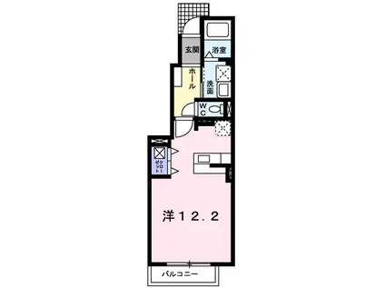 カームミナミⅡ(ワンルーム/1階)の間取り写真