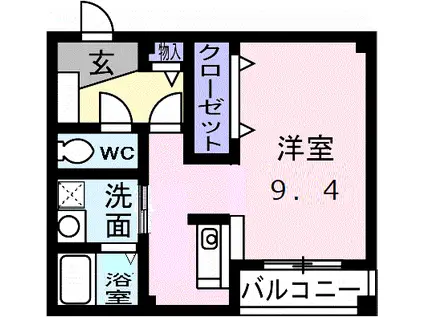 マーベラスKⅡ(1K/1階)の間取り写真