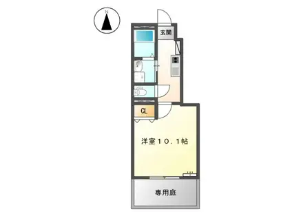 パルティール(1K/1階)の間取り写真