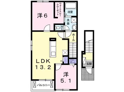 MAISON SATSUKI(2LDK/2階)の間取り写真