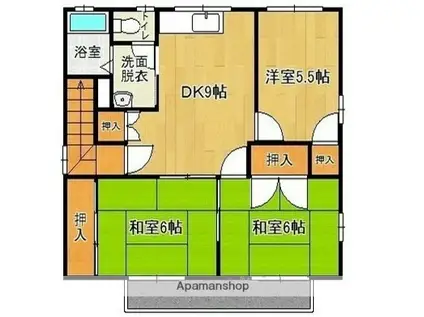 サンライズ西島(3DK/2階)の間取り写真