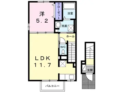 エスペラント ノーヴァ(1LDK/2階)の間取り写真