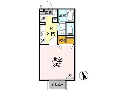 マーサ・ジュネス(1K/2階)の間取り写真