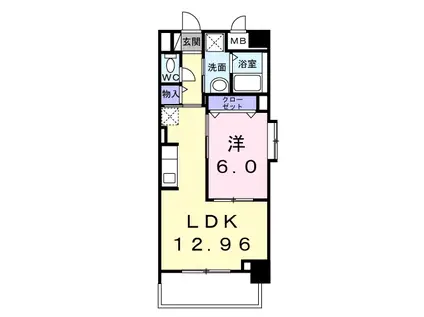 メルベージュ久留米(1LDK/7階)の間取り写真