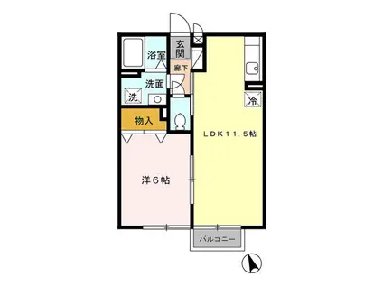 グレース(1LDK/2階)の間取り写真