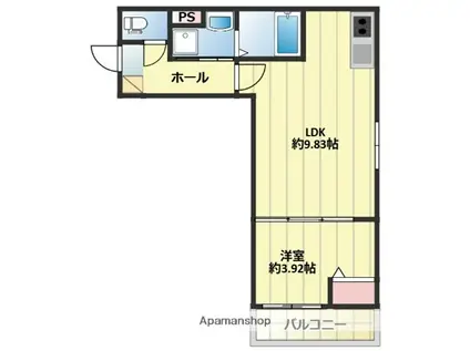 AIMER(1LDK/1階)の間取り写真