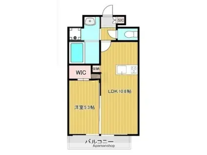 フェリシエ久留米(1LDK/2階)の間取り写真