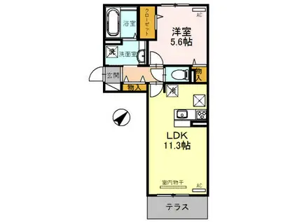 カーサステラII(1LDK/1階)の間取り写真