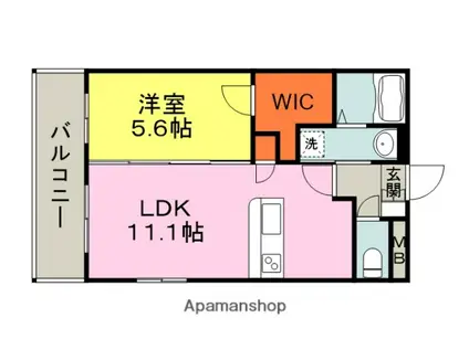 ソフィア21合川(1LDK/2階)の間取り写真